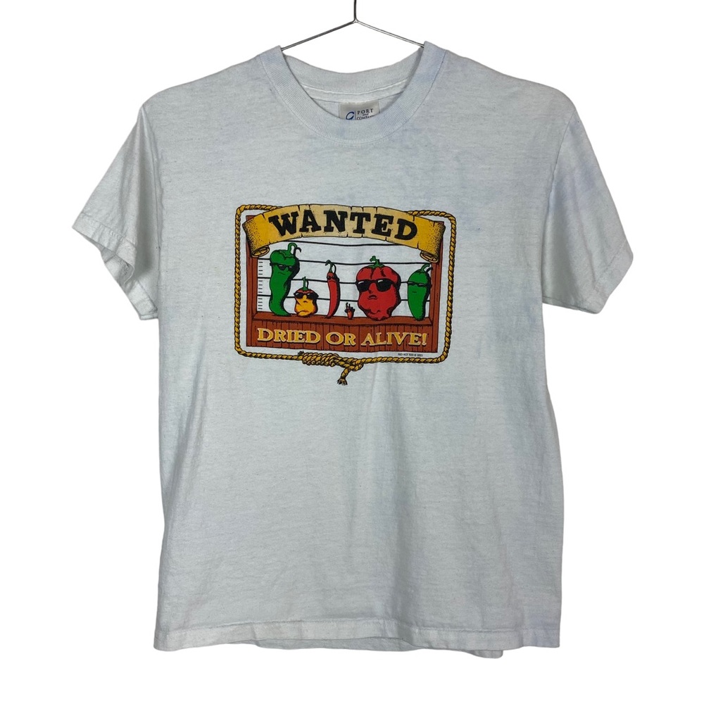 Vintage 2001 Port & Company Red Hot Tees Wanted Dried Or Alive Graphic Tee